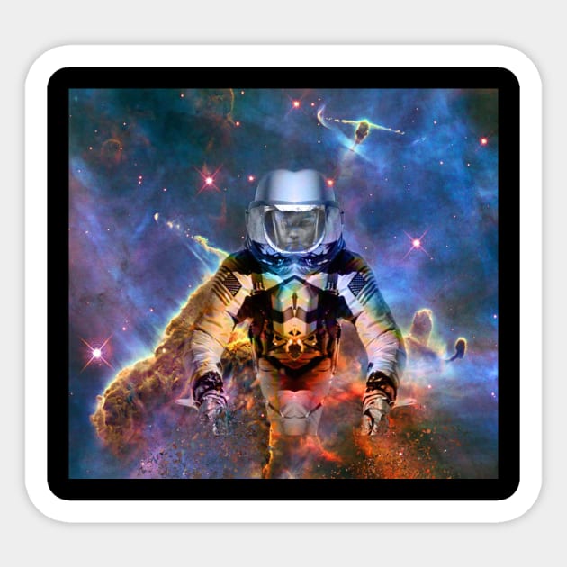 Astronaut Disintegration Sticker by icarusismartdesigns